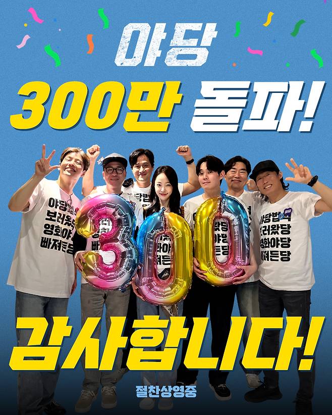 영화 '야당' 300만명 돌파 기념사진(플러스엠엔터테인먼트 제공) / 연합뉴스