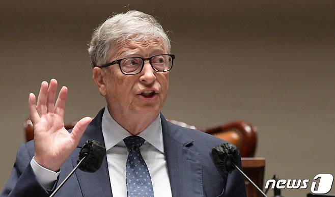 빌 게이츠 빌 앤 멜린다 게이츠 재단 공동 이사장이 16일 서울 여의도 국회에서 연설을 하고 있다. (공동취재) 2022.8.16/뉴스1 ⓒ News1 이재명 기자