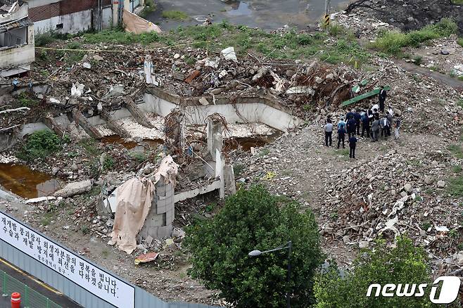 2021년 6월 9일 학동참사  현장 모습. /뉴스1 DB