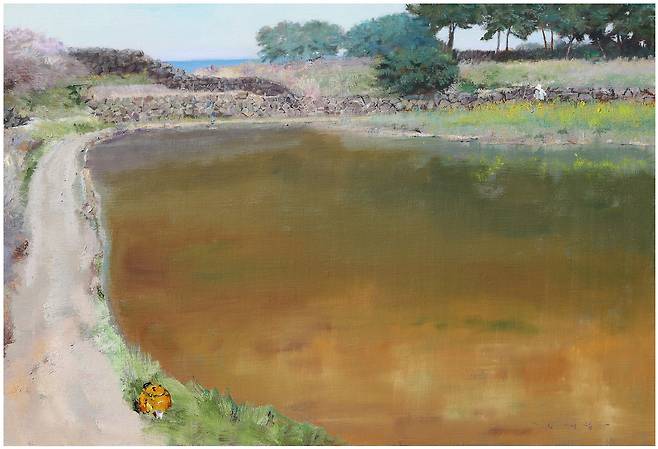 김대섭, '터-삶 43x21.8 Oil on wood 2008' (갤러리나우 제공)