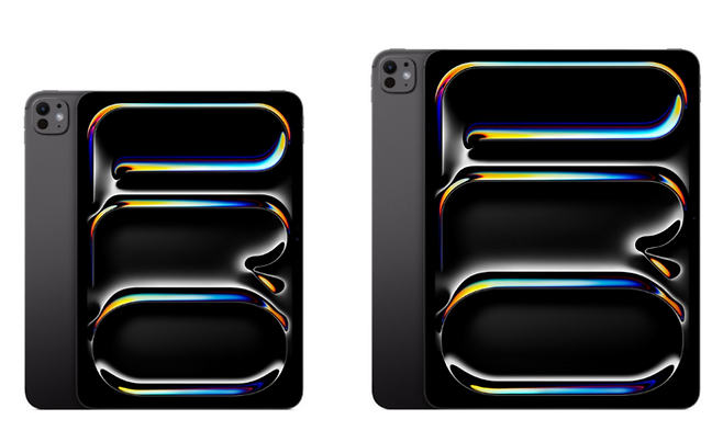 OLED 디스플레이가 적용된 아이패드 프로 11인치(왼쪽), 13인치. 〈사진 애플 홈페이지〉