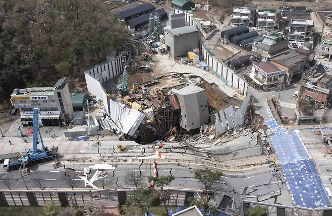 신안산선 붕괴사고 현장. 뉴시스
