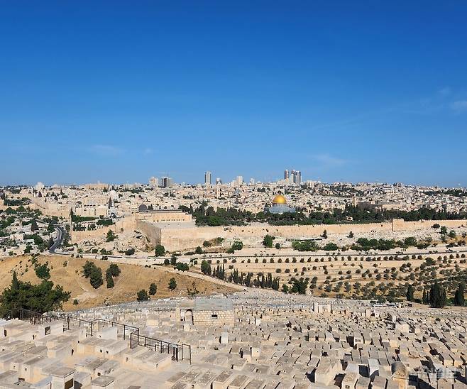 감람산에서 바라본 예루살렘 전경