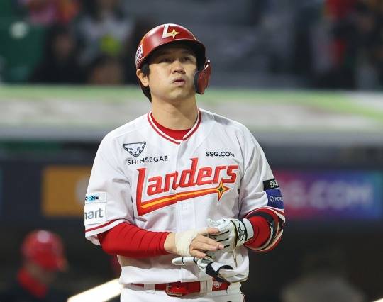 볼넷, 아쉬운 최정. 사진[연합뉴스]