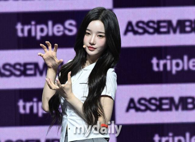 그룹 트리플에스(tripleS) 김유연이 서울 한남동 블루스퀘어 마스터카드홀에서 진행된 정규 2집 앨범 'ASSEMBLE 25(어셈블 25)' 쇼케이스에 참석했다. /