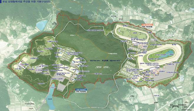 전북 순창군과 전남 담양군이 제시한 마사회 호남권 렛츠런파크 기본 구상도. 순창군 제공