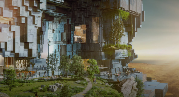 네옴시티 더 라인 조감도. 네옴시티