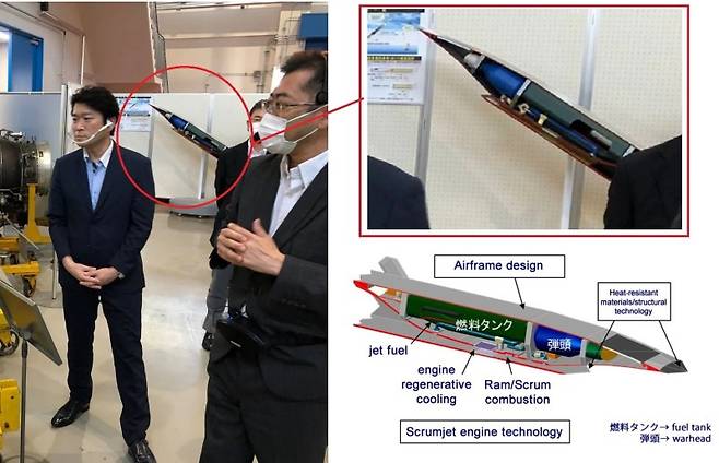 우연히 사진에 찍힌 일본 초음속 미사일