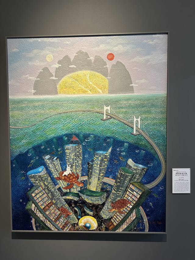 2025 KOBC 해양미술페스티벌에 전시 중인 구선화 작품. 김은영 기자