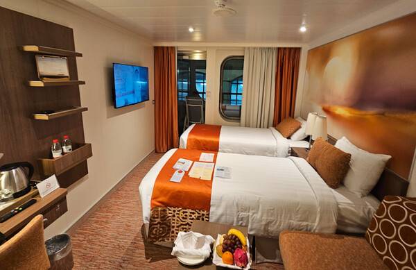 제주 첫 준모항 시대를 연 13만5000톤급 초대형 크루즈선 '아도라 매직시티'호 객실 전경.&nbsp;ⓒ제주의소리