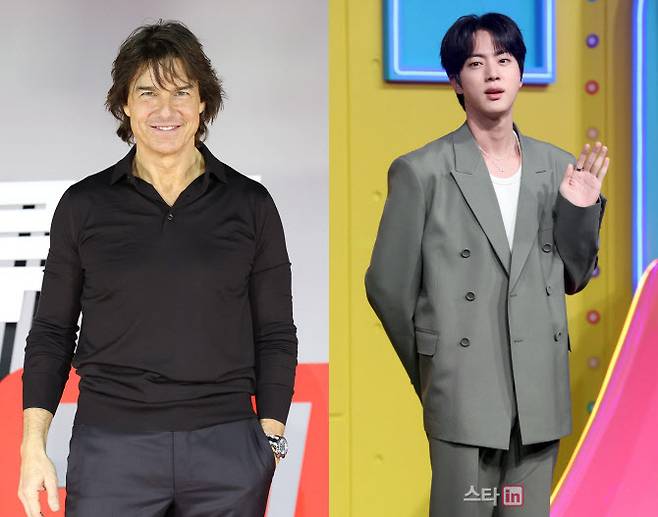 (왼쪽부터)톰 크루즈, 방탄소년단 진. (사진=뉴스1, 이데일리DB)