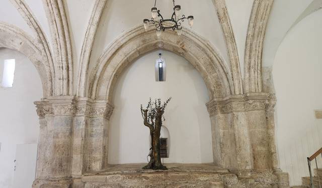 예루살렘 서쪽 오순절에 성령이 강림한 마가의 다락방 안에는 생명나무가 전시돼 있다.