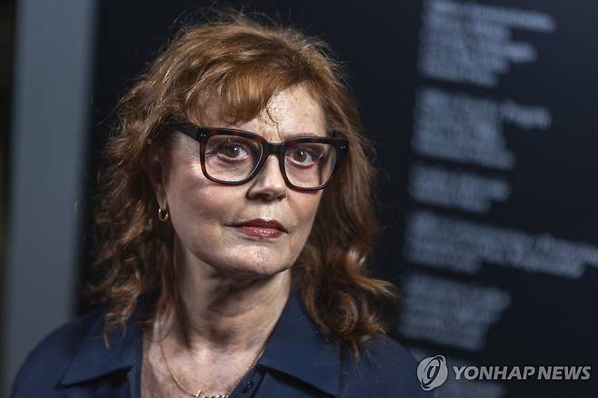 "가자지구 제노사이드" 비판에 나선 수전 서랜던 [AP 연합뉴스 자료사진. 재판매 및 DB 금지]