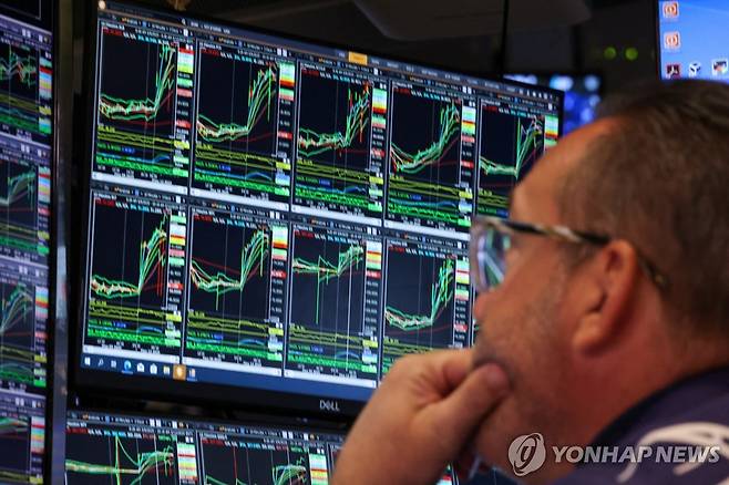 뉴욕 증시 차트 [뉴욕 로이터 연합뉴스 자료사진. 재판매 및 DB 금지]