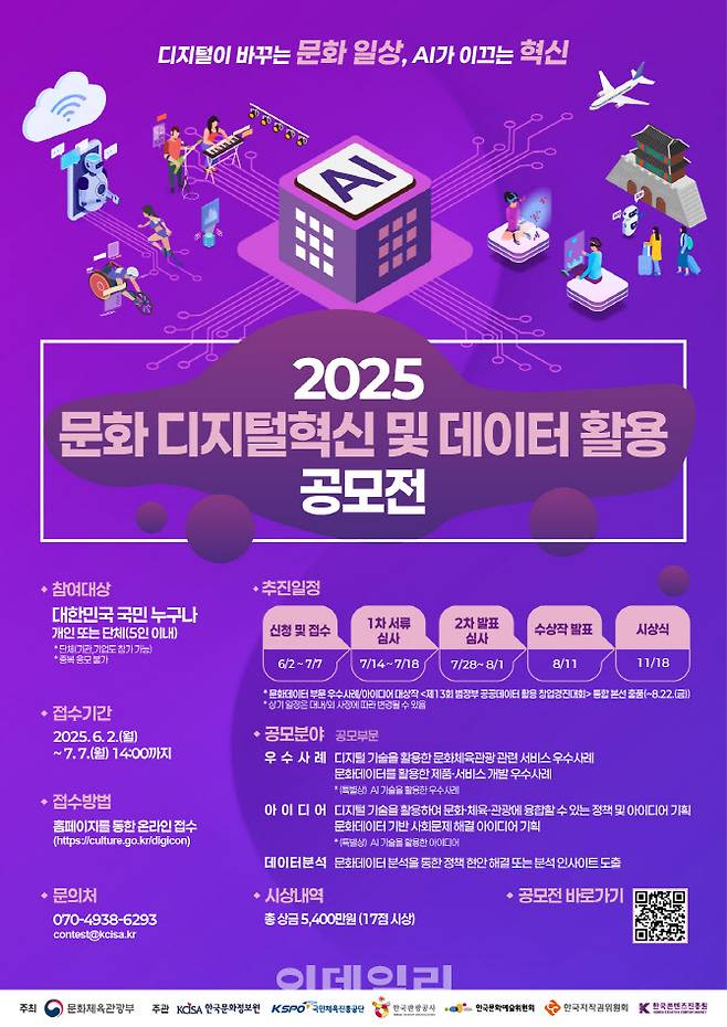 2025 문화 디지털혁신 및 데이터 활용 공모전 포스터. (사진=문체부)