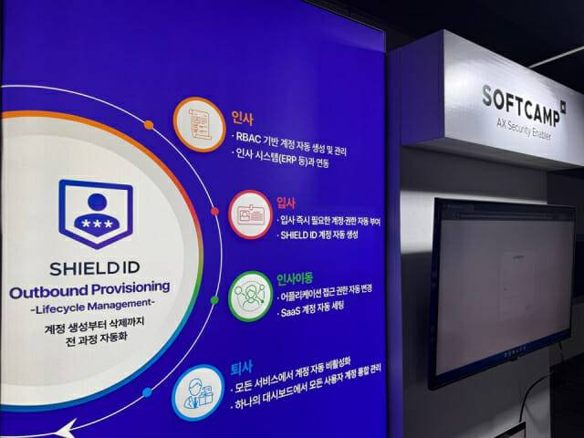 AWS 서밋 서울 2025 행사에 마련된 소프트캠프 부스.