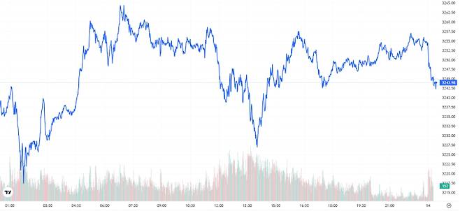 TV 국제 금시세(금값) 0.08% 상승 (3243달러)
