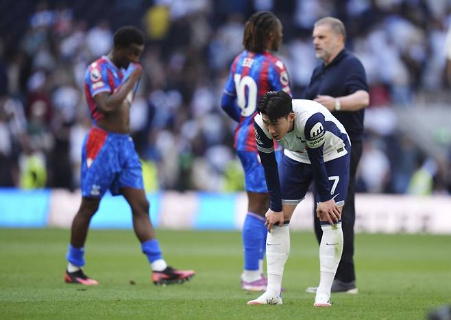 크리스털 팰리스를 상대로 부상 복귀전을 치른 손흥민. 사진=AP 연합뉴스