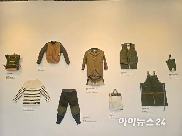 래코드 업사이클링 의류. [사진=박은경 기자]