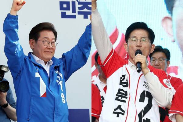 더불어민주당 이재명(왼쪽), 국민의힘 김문수 대선 후보. 연합뉴스