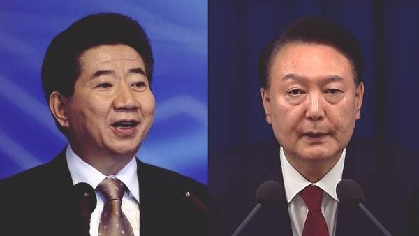 ▲노무현 전 대통령(왼쪽)과 윤석열 전 대통령.