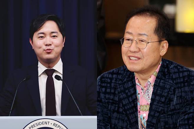 김인규 전 행정관(왼쪽)과 홍준표 전 대구시장(오른쪽). (출처=뉴시스 DB) *재판매 및 DB 금지