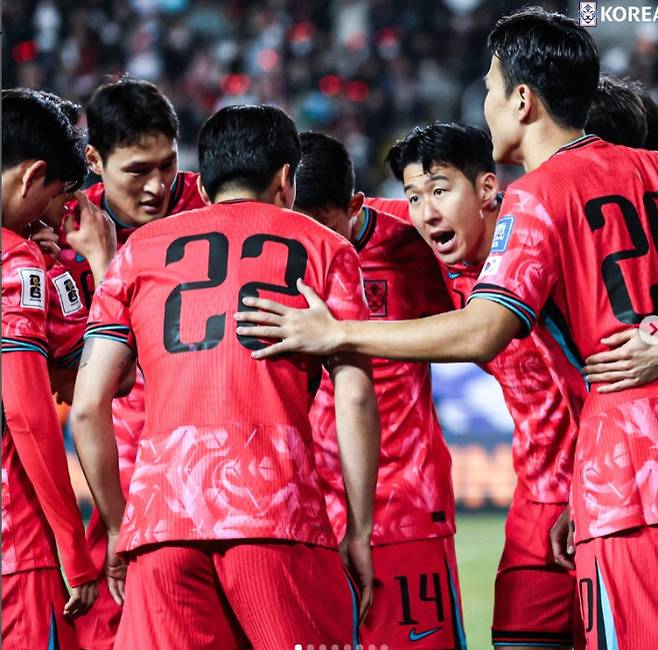 지난 3월 25일 수원월드컵경기장에서 열린 요르단과 북중미 월드컵 아시아 지역 3차 예선 B조 조별리그 8차전을 벌인  대한민국 축구대표팀. 대한축구협회 SNS 캡처