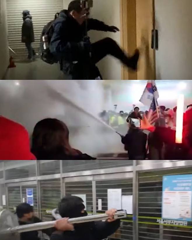 지난 1월19일 윤석열 대통령 구속영장 발부 이후 지지자들이 서울서부지법에 난입해 폭동을 일으키는 모습. 세계일보 자료사진