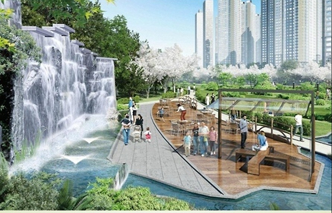 현재 화장실이 들어선 부지에 대한 당초 아파트 조감도&nbsp;&copy;독자제공