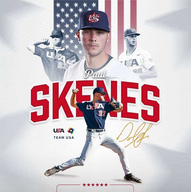 ▲ 2026 WBC에 미국 국가대표로 출전하는 폴 스케네스. ⓒUSA Baseball SNS