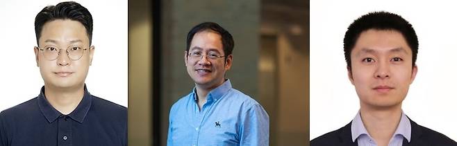 폐배터리 재활용 기술 개발한 공동 연구팀 왼쪽부터 윤문수 교수, 주리 교수, 얀하오동 교수 [한국연구재단 제공. 재판매 및 DB 금지]