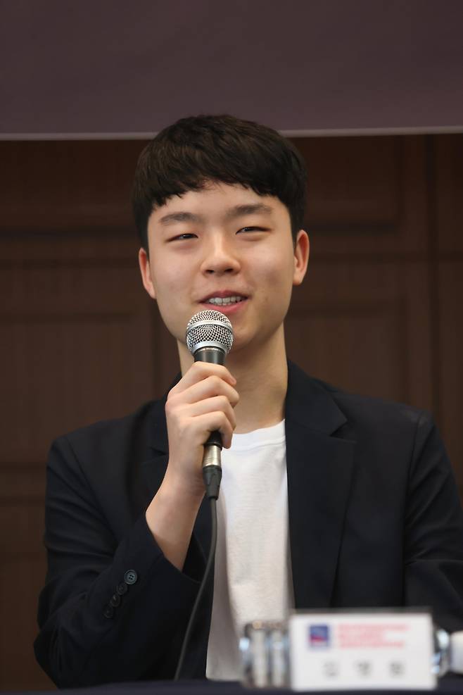 프로당구 드래프트 기자회견에서 말하는 김영원 [PBA 제공. 재판매 및 DB 금지]