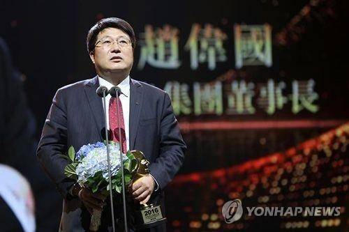 칭화유니 회장 재임 시절의 자오웨이궈  [칭화유니그룹 제공. 재판매 및 DB금지]