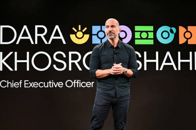 우버가 미국 뉴욕 오큘러스에서 개최한 연례 최대 규모의 행사 ‘2025 고겟(Go-Get)’에 참가한 다라 코스로샤히(Dara Khosrowshahi) 우버 최고경영자(CEO)