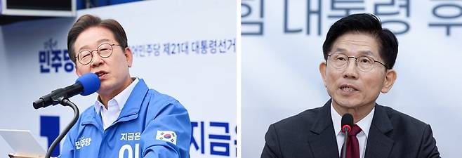 왼쪽부터 이재명 더불어민주당 대선 후보, 김문수 국민의힘 대선 후보. / 뉴스1, 연합뉴스
