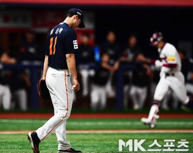 9일 키움전에서 주춤한 한화 엄상백. 사진=김재현 기자