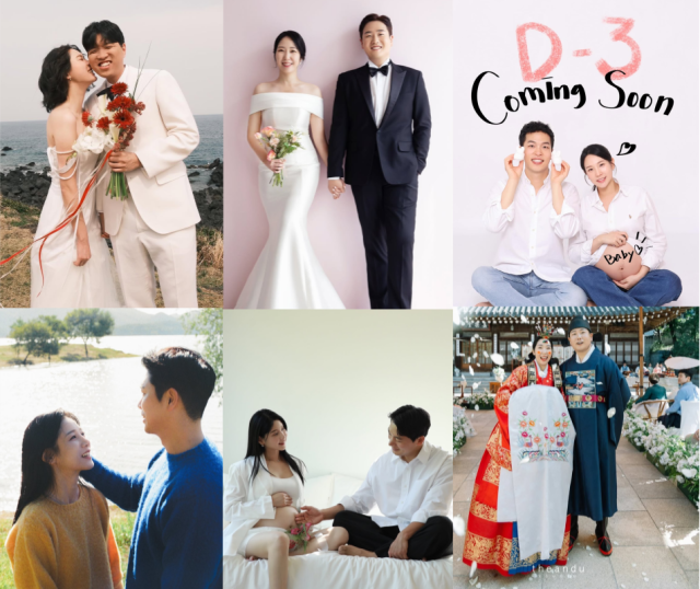 '나는 솔로'를 통해 결혼에 성공한 출연진들의 사진. / 각 출연진 인스타그램 캡처