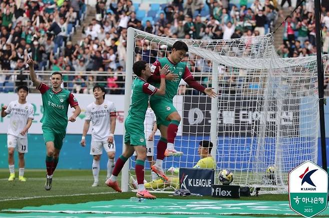 [서울=뉴시스]K리그1 대전 주민규 8호골. (사진=한국프로축구연맹 제공)