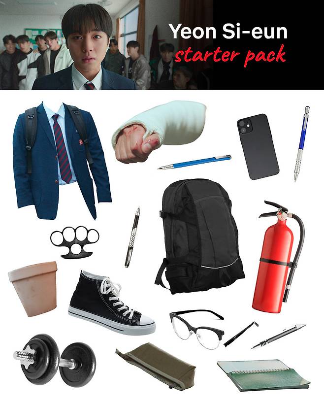 핼러윈 데이를 5개월이나 앞둔 이달부터 글로벌 SNS에서 부는 기현상. ‘약한 영웅’의 전 세계 열풍을 반영한 결과로, 박지훈이 연기한 타이틀 롤 연시은의 ‘극 중 차림’이 화제를 모으며 ‘코스튬 플레이’ 계 인기 아이템으로 떠올랐다. 사진|넷플릭스 인도네시아 SNS 캡처