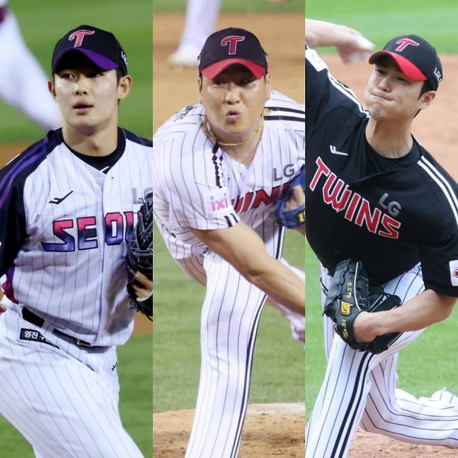 왼쪽부터 LG 김영우, 배재준, 백승현. /사진=김진경 대기자