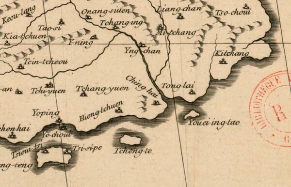 조선을 제대로 그린 최초의 서양 고지도 '조선왕국도'(1735)에 창원 지역이 표시돼 있다. /창원시정연구원(프랑스국립도서관 소장)