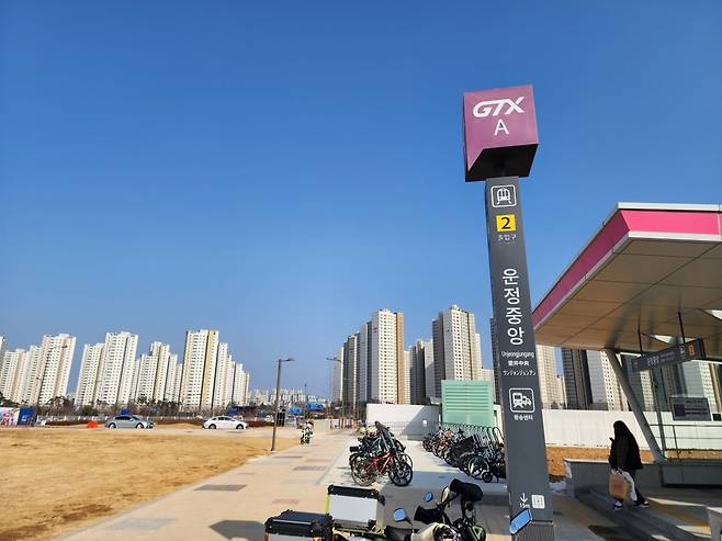 부동산 시장에서 GTX 역세권 단지에 프리미엄이 붙고 있다. GTX-A 운정중앙역 모습./파주=심은지 기자
