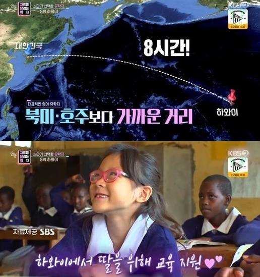 추성훈이 딸 사랑이의 유학지로 뉴욕이 아닌 하와이를 선택한 이유를 밝혔다. 사진 ㅣKBS 2TV