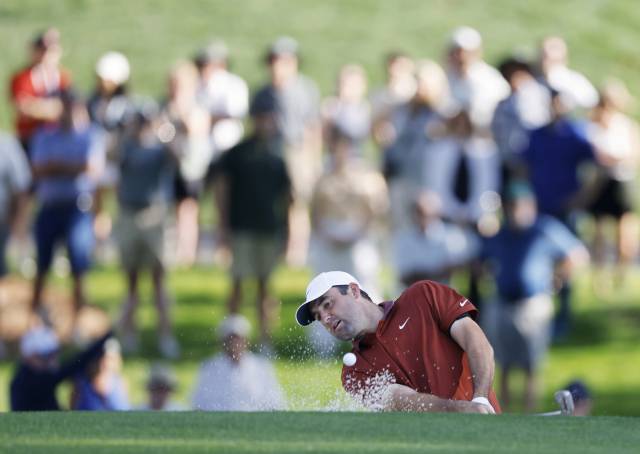 PGA 챔피언십 1라운드 10번 홀에서 벙커샷을 하는 스코티 셰플러. UPI연합뉴스