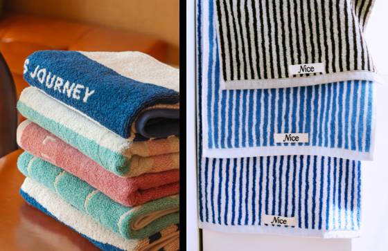 송월타올과 콜라보한 아닌티와 나이스웨더의 수건. 송월타올