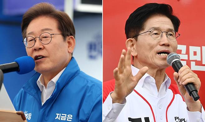 이재명 더불어민주당 대선후보(왼쪽), 김문수 국민의힘 대선후보. 뉴시스