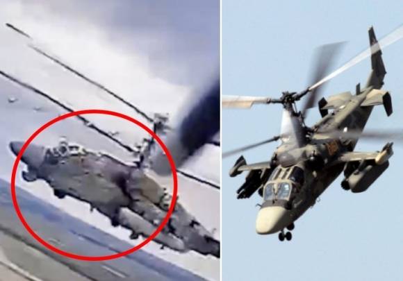 왼쪽은 지난 16일 우크라이나 특수부대의 드론 공격을 받은 러시아군 Ka-52 앨리게이터 헬리콥터, 오른쪽은  Ka-52 앨리게이터 헬리콥터 자료사진. 우크라이나 발리스타 부대 인스타그램 캡처