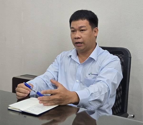 탄하이 HS효성 베트남 법인 부공장장(이사)이 13일(현지시간) HS효성 베트남 법인 본관에서 헤럴드경제와 인터뷰를 하고 있다. [HS효성 제공]