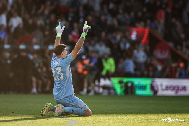 에밀리아노 마르티네스의 세리머니. /AFPBBNews=뉴스1