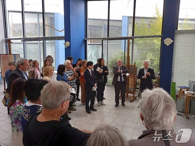 이성자 화백의 아틀리에 '은하수' 현판식(진주시 제공. 재판매 및 DB금지).